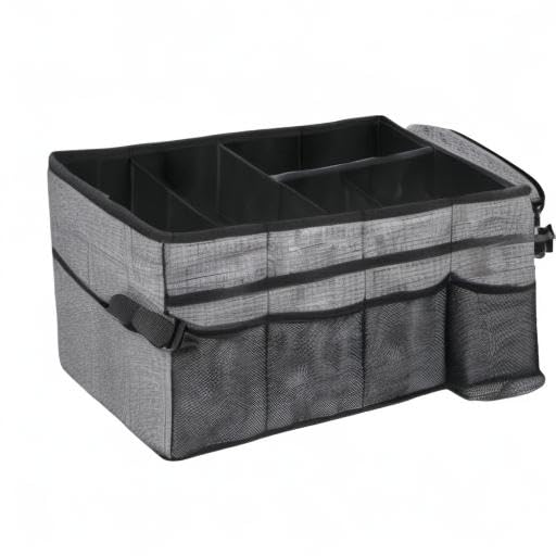 Car Seat Organizer for Back Seat Front Seat Between Seats,Car Storage Organizer for Kids with Multi- Pockets，Collapsible,cup Holders, Removable Dividers(Gray)