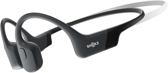 SHOKZ OpenRun Mini-Bone Conduction Headphones,Open-Ear Bluetooth Wireless Sport Headphones for Running & Workout,Sweat Resistant, Long 8H Playtime,Mic,with Hair Band-Black