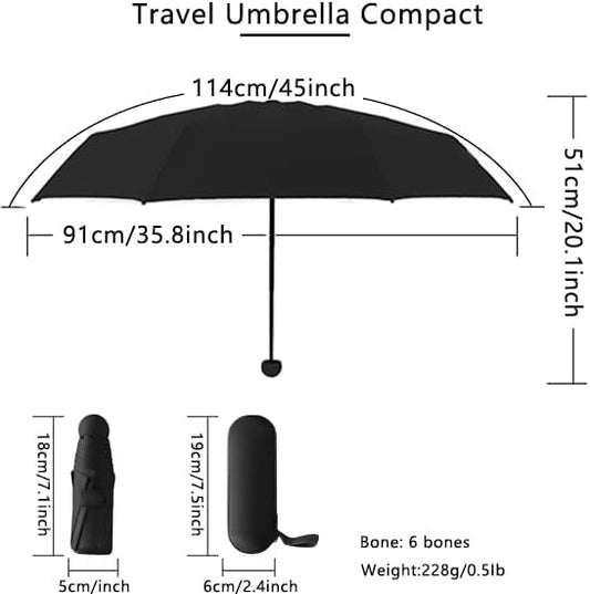 Super Compact Auto Umbrella - Your Lifetime Pocket Companion, UPF 50+ Sun & Rain Protection, Fits Any Purse, Lightweight Travel Essential