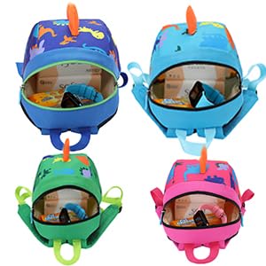 DB Toddler Mini Dinosaur Backpack with Child Leash, Anti Lost Wrist Link for Kids, Safety Harness Back Pack for Baby Boy Girl
