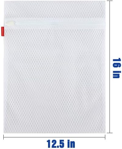 5 Pack Durable Mesh Laundry Bags & Lingerie Bags For Washing Delicates, Shoes & Sock Travel Organizer 16 x 12.5 Inches