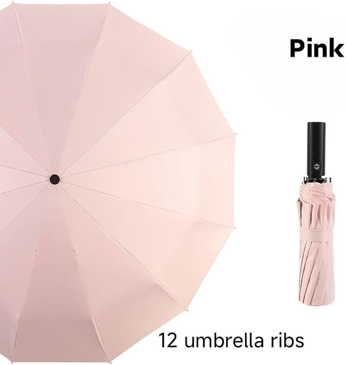 12 Ribs Travel Essentials Umbrella Automatic Folding Rain Umbrella Windproof Compact collapsible,Fits Cars&Backpack Travel size