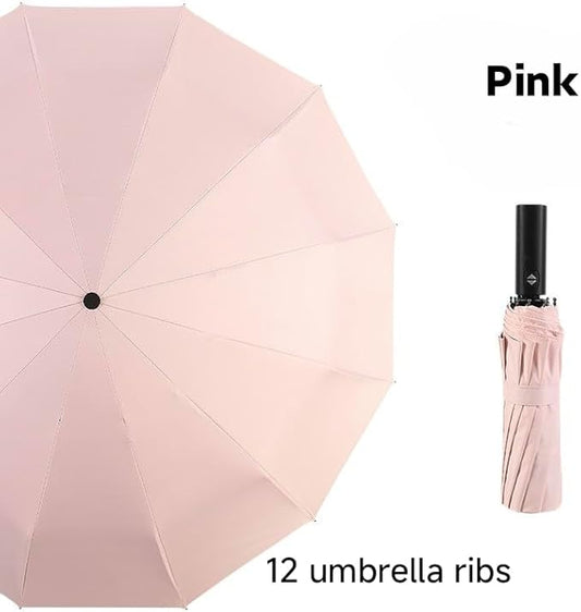 12 Ribs Travel Essentials Umbrella Automatic Folding Rain Umbrella Windproof Compact collapsible,Fits Cars&Backpack Travel size