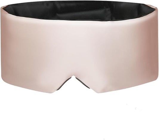 USlixury Silk Sleep Mask, 3D Contoured Sleeping Masks, Blackout Sleep Mask for Women with Nose Wing,100% Pure Mulberry Silk Eye Masks,Face-Hugging Non-Slip, 27.5x4.5'', Peach