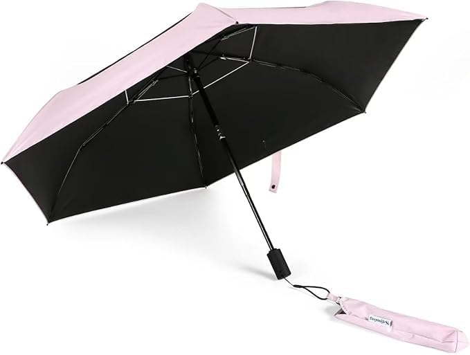 Outdoor Sun Automatic Folding Safe Shaft Umbrella - Repel Double Layered Windproof Travel Compact Umbrella for Rain