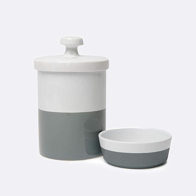 Waggo Dipper Ceramic Dog Bowl for Small and Large Breeds - Heavyweight and Durable Pet Food and Water Dish Crock, Dishwasher Safe, Modern (Medium, Dolphin)