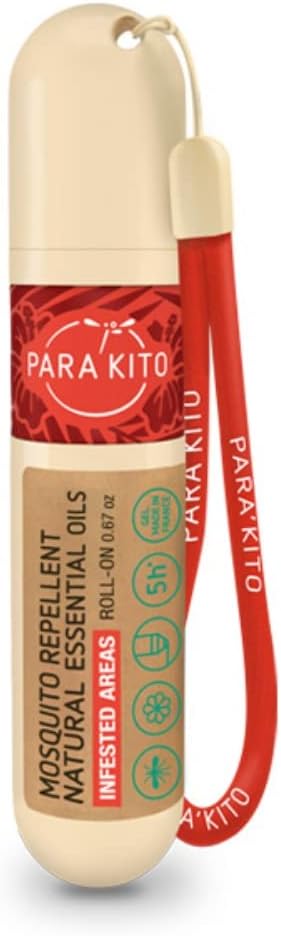 PARAKITO Roll-on Gel Mosquito Repellent for Kids & Adults | w/Citronella Oil | Travel Size Bug Repellent for Hiking & Camping Accessories | DEET-Free Protection (0.67 oz)