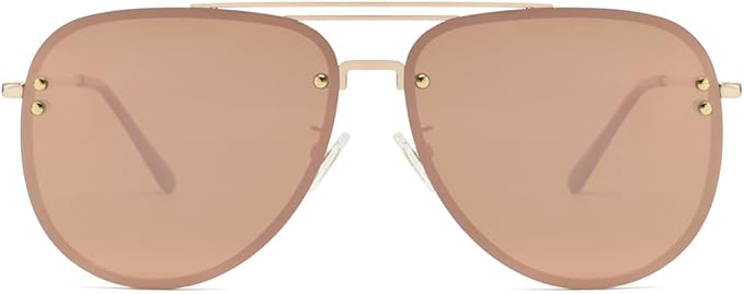 Trendy Oversized Aviator Sunglasses for Women 2025, Cute Retro Aviator Sun Glasses UV Protection Big Shades VF2203