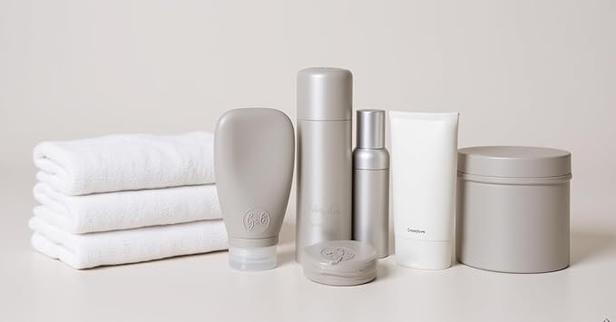 Travel Bottles for Toiletries, TSA Approved 3oz (90ml) Leak Proof Silicone Refillable Squeeze Travel Size Containers BPA Free for Cleansers, Lotions, Shampoo 3-pk (Black-Gray-White)