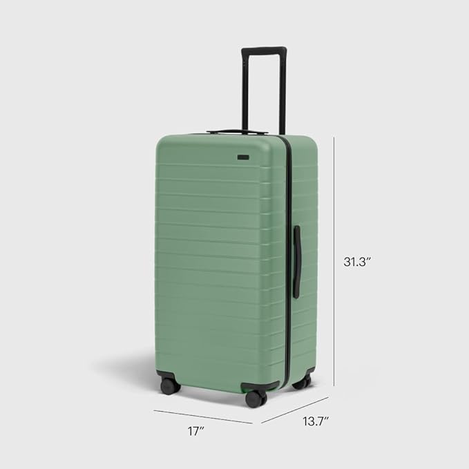 Away Large Trunk Luggage, 31 Inch Hardside Suitcase with Spinner Wheels, Lightweight & Durable, TSA Lock, Ideal for Long Trips, Sea Green