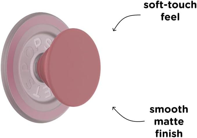 PopSockets Phone Grip for MagSafe with Kickstand, Magnetic Stand, Swappable Top, Secure Hold for iPhone MagSafe Cases, Phone & Tablet Grip, Cute PopSockets - Clay