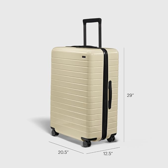 Away Large Checked Luggage, 29 Inch Hardside Suitcase with Spinner Wheels, Lightweight & Durable, TSA Lock, Salt White
