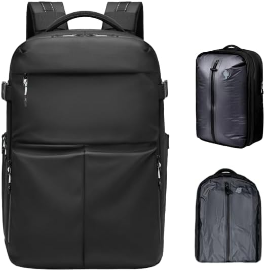 Vacuum Seal Backpack Travel With Pump,60LWater Resistant Business backpack with Waterproof zipper, TSA Friendly,Independent Shoe Compartment - Vacuum Pump Included Carry On Backpacks For Women Men