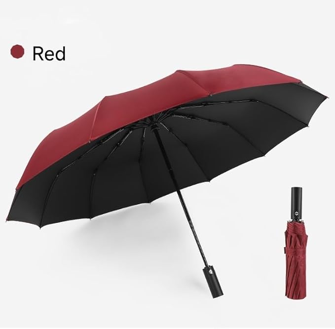 12 Ribs Travel Essentials Umbrella Automatic Folding Rain Umbrella Windproof Compact collapsible,Fits Cars&Backpack Travel size