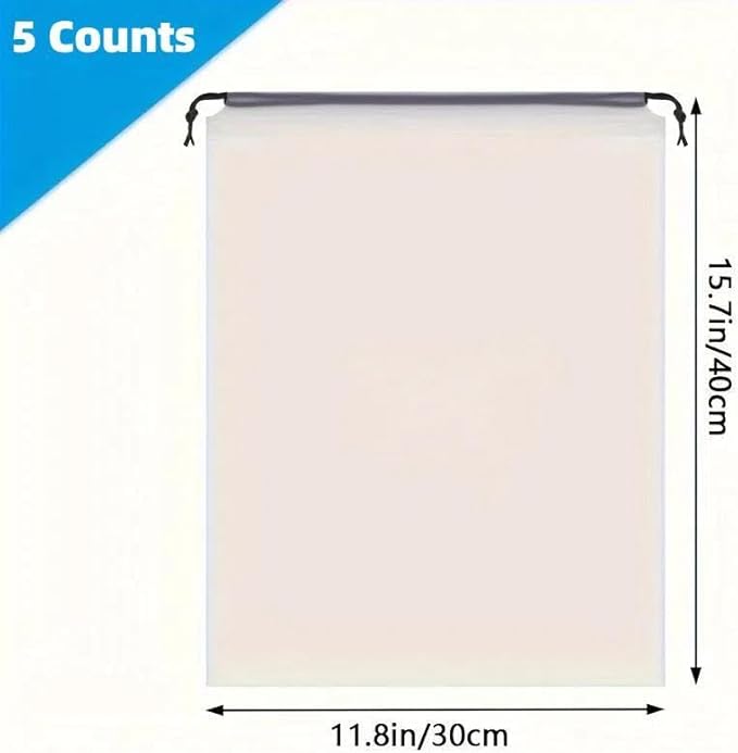 Durable Shoe Bag, 5 Counts/set Portable Dustproof & Waterproof Drawstring Pouch, Shoe Storage Bag for Men & Women, Travel & Golf Accessories, Shoes Bag