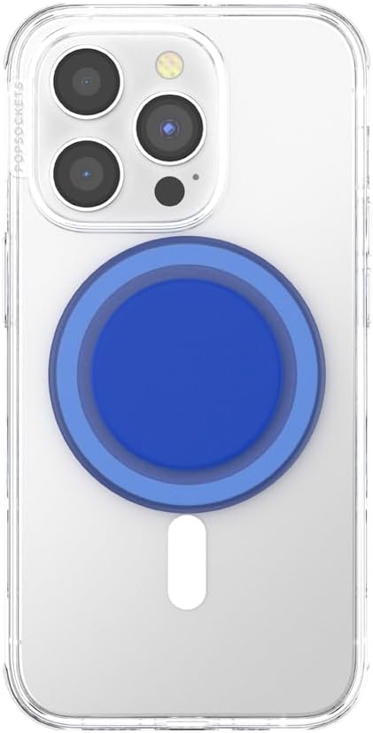 PopSockets Phone Grip for MagSafe with Kickstand, Magnetic Stand, Swappable Top, Secure Hold for iPhone MagSafe Cases, Phone & Tablet Grip - Cobalt