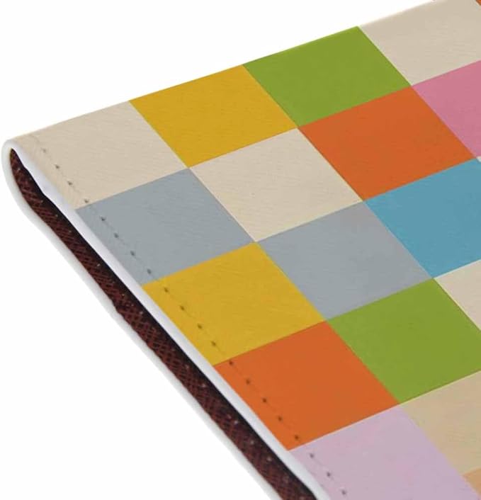 Colorful Checkered Passport Holder for Travel Abstract Chess Pattern PU Leather Passport Cover Wallet Cute Passport Card Holder for Women and Men