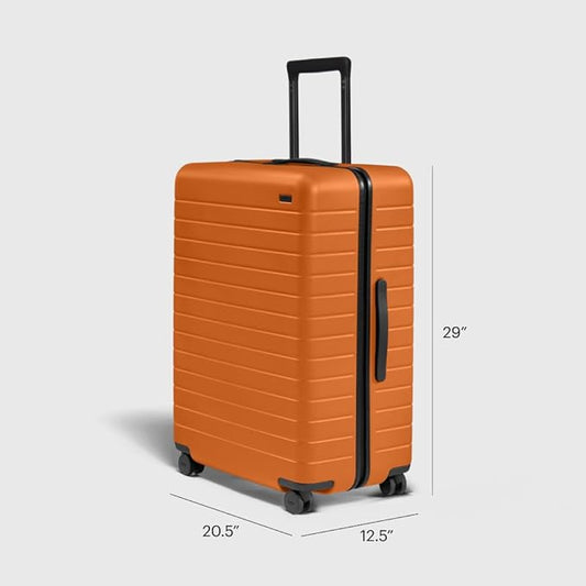 Away Large Checked Luggage, 29 Inch Hardside Suitcase with Spinner Wheels, Lightweight & Durable, TSA Lock, Sorbet Orange