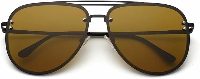Trendy Oversized Aviator Sunglasses for Women 2025, Cute Retro Aviator Sun Glasses UV Protection Big Shades VF2203