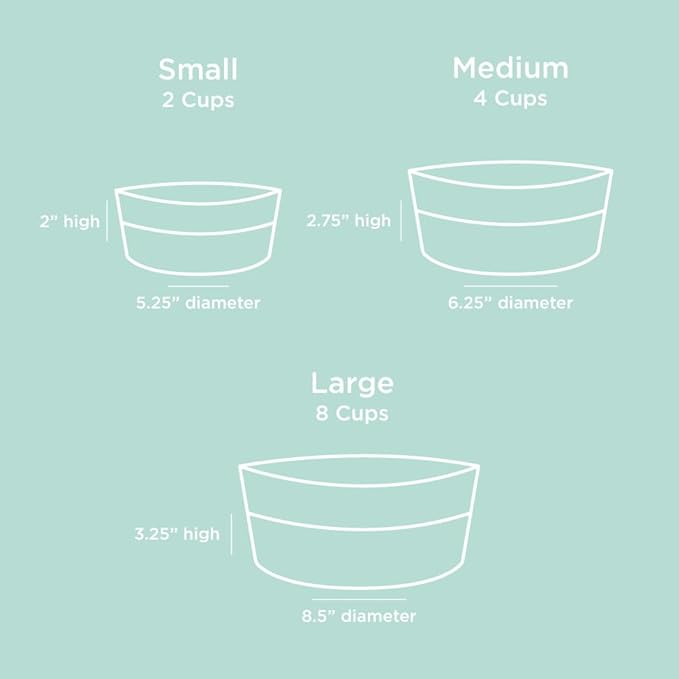 Waggo Dipper Ceramic Dog Bowl for Small and Large Breeds - Heavyweight and Durable Pet Food and Water Dish Crock, Dishwasher Safe, Modern (Mint, Small)