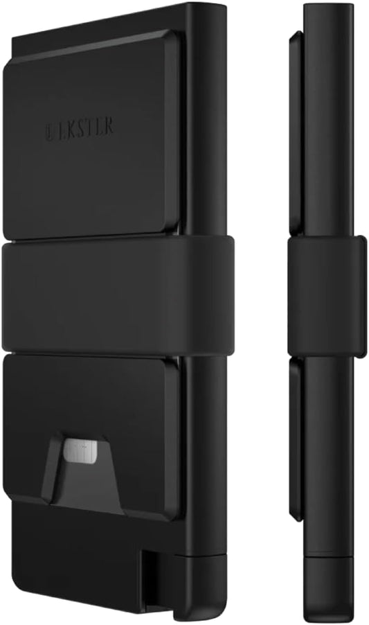 Ekster - Aluminum Cardholder Pro Wallet - All-Metal Aluminum Wallet for Men - Fits 7 Cards, RFID Blocking Layer, Ultra-Thin, Minimalist, Push Button, Card Access, Expandable, Trackable (Jet Black)