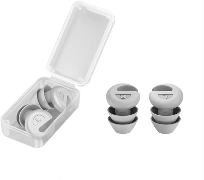 Ear Plugs for Sleeping Noise Cancelling, 36dB Noise Reduction Earplugs, Silicone Reusable Hearing Protection Ear Plug, Waterproof Earplug Suitable for Sleeping (Grey, 1 Pair)
