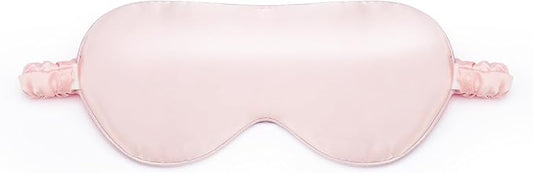100% Pure 6A Mulberry Pink Silk Sleep Mask for Women and Men, Adjustable Blackout Eye Cover, Breathable Travel Eye Mask for Sleeping, Zero Pressure Comfort