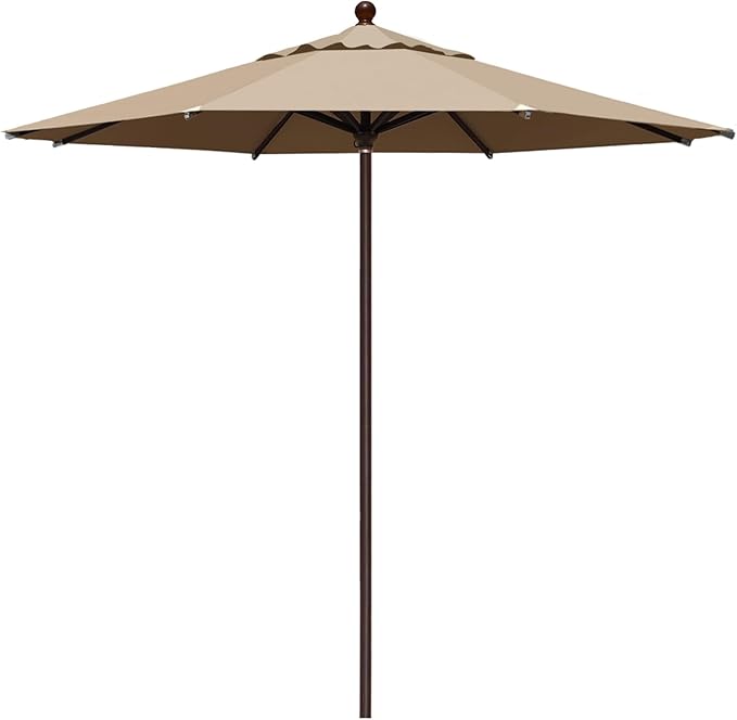 EliteShade USA 10-Year-Non-Fading 11Ft Market Umbrella Patio Outdoor Cylinder Auto Push-up Table Umbrella with Ventilation, Heather Beige