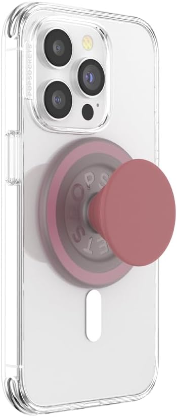 PopSockets Phone Grip for MagSafe with Kickstand, Magnetic Stand, Swappable Top, Secure Hold for iPhone MagSafe Cases, Phone & Tablet Grip, Cute PopSockets - Clay