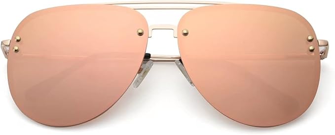 Trendy Oversized Aviator Sunglasses for Women 2025, Cute Retro Aviator Sun Glasses UV Protection Big Shades VF2203