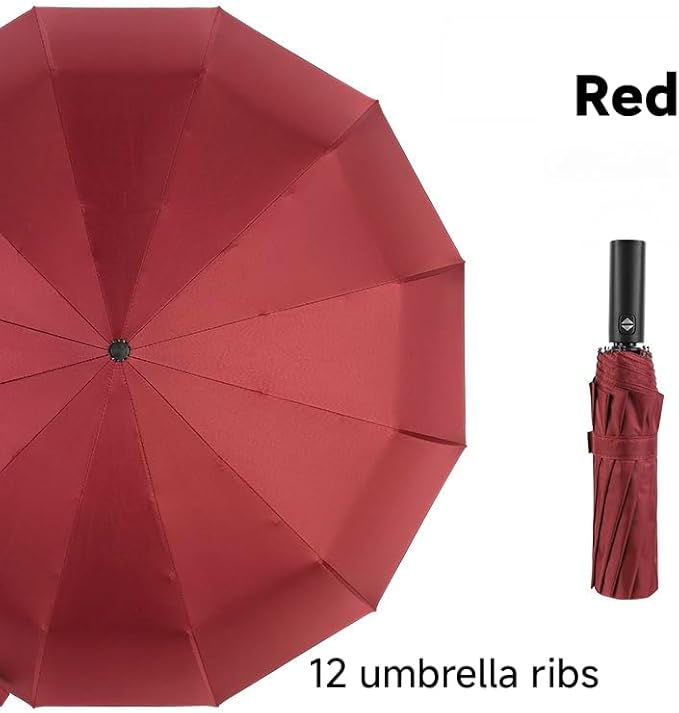 12 Ribs Travel Essentials Umbrella Automatic Folding Rain Umbrella Windproof Compact collapsible,Fits Cars&Backpack Travel size