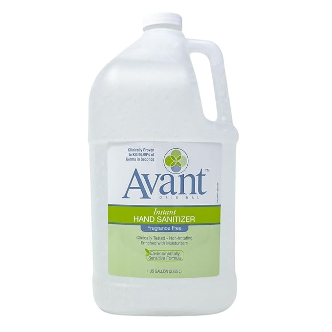 Avant® Original Fragrance Free Gel Hand Sanitizer, 4-Pack 1 gallon bulk refill