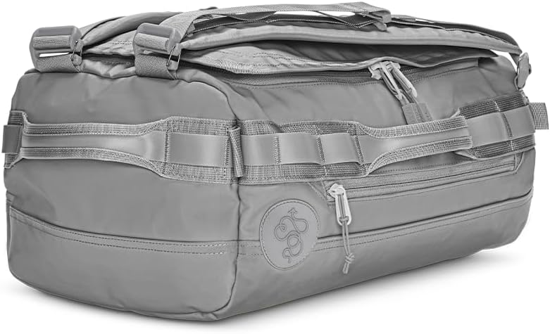 Baboon to the Moon Go-Bag Mini Duffle Bag - Detachable Straps, Small Gym Bag, Travel Duffel Bags for Women and Men, Duffle Bag for Travel, Backpack, Overnight Bag (Alloy)