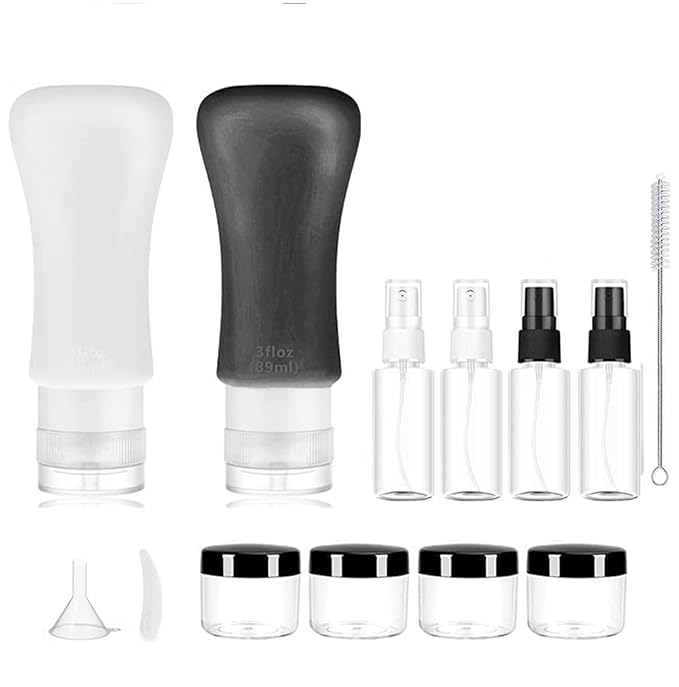 18 Pack Travel Bottles,3oz 2oz Leak Proof Travel Accessories Toiletries,Travel Shampoo And Conditioner Bottles,Perfect for Business or Personal Travel, Fun Outdoors Silicone 18Pieces
