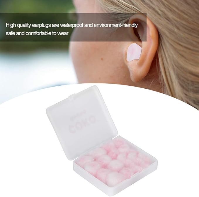 Wax Cotton Noise Reduction Earplugs, Hearing Protection Ear Plugs, 27DB Noise Cancelling Soft Comfortable Earplugs for Sleeping Swimming Work, Reusable Ear Plugs with 8
