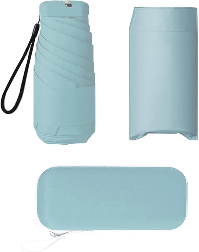 Windproof Mini Travel Umbrella with UPF 50+ Sun & Rain Protection - Ultra Compact & Lightweight, Pocket-Sized for Any Bag, Eco-Friendly Quick-Dry Fabric in Trendy Colors
