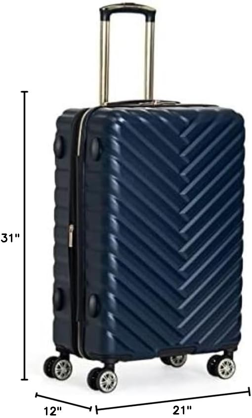 Kenneth Cole REACTION Madison Square Lightweight Hardside Chevron Expandable Spinner Luggage, Navy, 2-Piece Set (20" & 28")