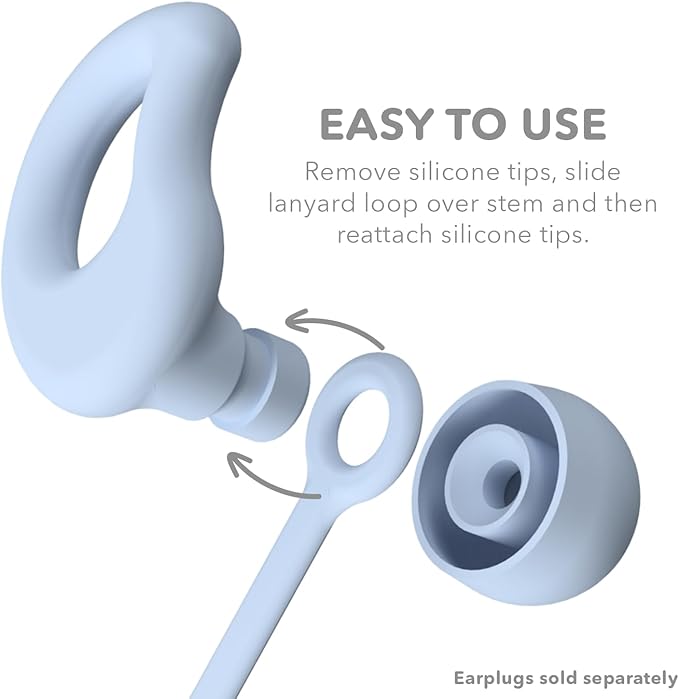 CURVD Earplug Lanyard, Soft Durable Flexible Premium Silicone Cord | Works with Most Earplugs w/Removable Tips Compatible with CURVD Everyday, Loop Quiet/Engage/Experience, Vibes and More - 26 Inches