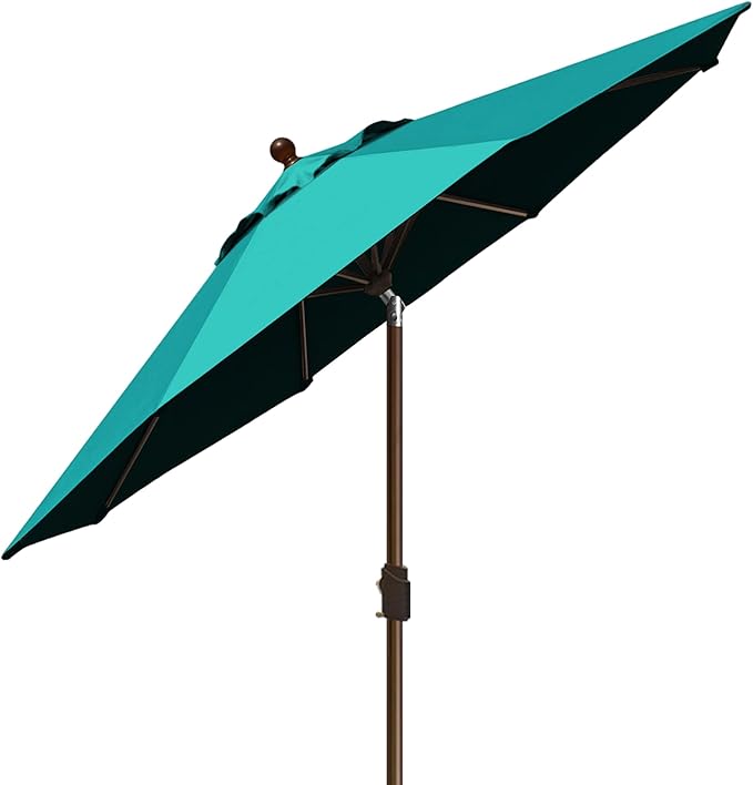 EliteShade USA 10-Year-Non-Fading 9Ft Market Umbrella Patio Umbrella Outdoor Table Umbrella with Ventilation, Teal