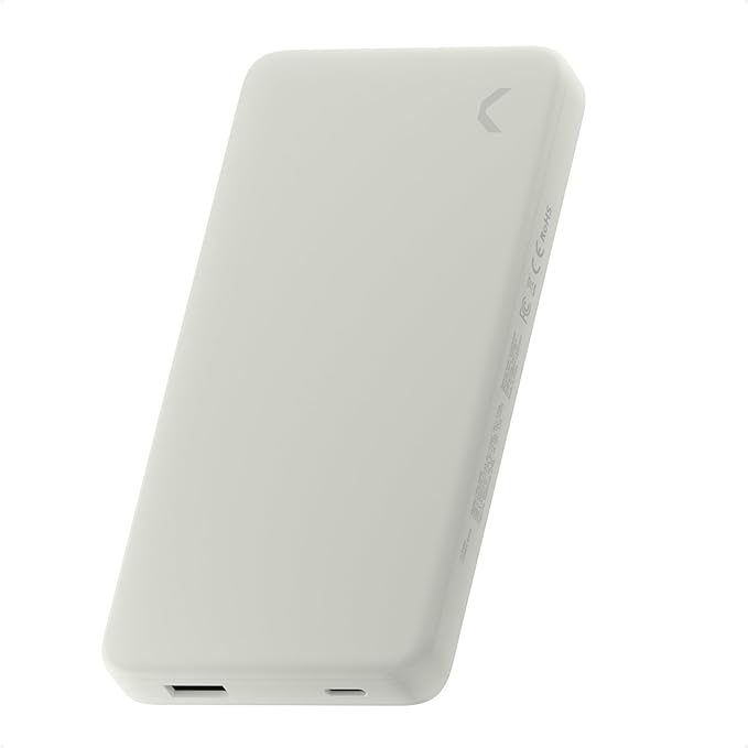 Clemm Portable Charger 10,000mAh Dual Port (USB-A, USB-C) (Ivory)