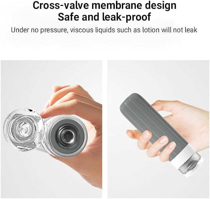 8-Piece Leakproof Travel Bottles and Jars Set – 4 Silicone Bottles + 4 Cream Jars with Clear Zipper Bag – TSA Approved Toiletry Containers – BPA-Free (Grey)