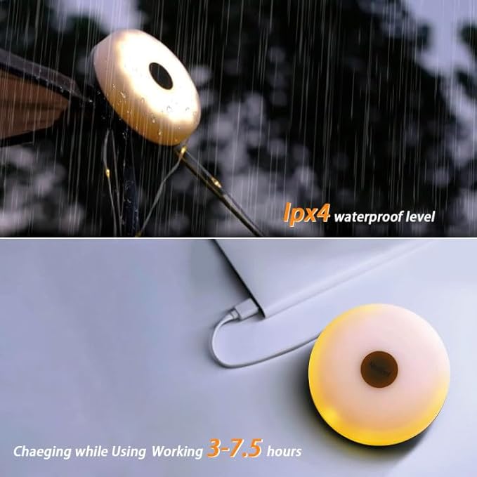 Camping Lights String Outdoor: 4 in 1 Christmas Outdoor String Lights with 8 Lighting Modes - 30s Recovery USB Charging - Portable RGB Camping String Lights for Camping, Hiking - 29.52ft