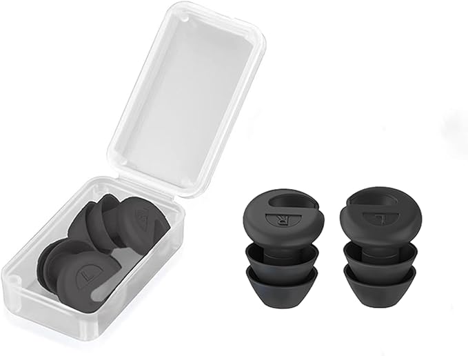 Ear Plugs for Sleeping Noise Cancelling, 36dB Noise Reduction Earplugs, Silicone Reusable Hearing Protection Ear Plug, Waterproof Earplug Suitable for Sleeping (Black,1 Pair)