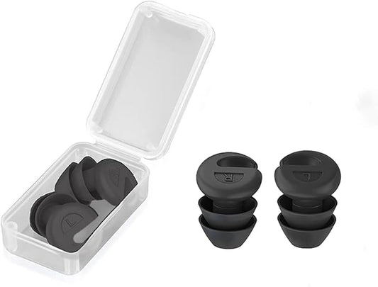 Ear Plugs for Sleeping Noise Cancelling, 36dB Noise Reduction Earplugs, Silicone Reusable Hearing Protection Ear Plug, Waterproof Earplug Suitable for Sleeping (Black,1 Pair)