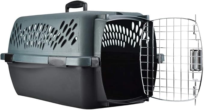 Petmate Pet Porter Dog Kennel 23", Dark Gray & Black, for Pets up to 15lbs, Made in USA
