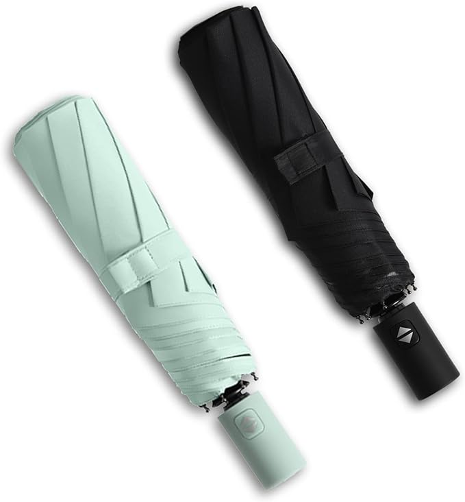 BAODINI Small UV Protection Travel Umbrella Compact for Rain and Sun UPF 50+ Windproof Portable 42 inch Umbrella for Women and Men