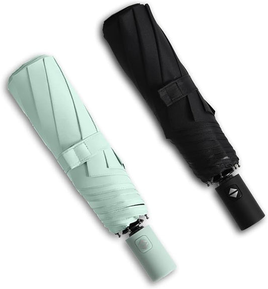 BAODINI Small UV Protection Travel Umbrella Compact for Rain and Sun UPF 50+ Windproof Portable 42 inch Umbrella for Women and Men