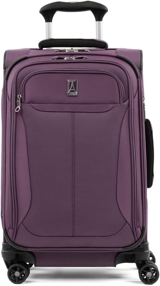 Travelpro Tourlite Softside 21" Expandable Luggage with 4 Spinner Wheels, Lightweight Suitcase, Carry-On, Deep Purple