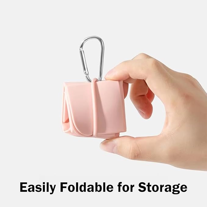 2-Pack Silicone Collapsible Dog Bowls, Portable Foldable Expandable Travel Pet Dog Cat Bowls, Pet Feeding Watering Dish for Walking Parking Traveling (Gray & Pink)