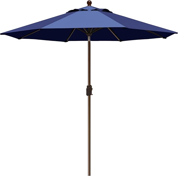 EliteShade USA 10-Year-Non-Fading 9Ft Market Umbrella Patio Umbrella Outdoor Table Umbrella with Ventilation, Navy Blue